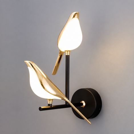 Applique murale double tête design oiseau LED style nordique lumière chaude pour salon chambre 5 kg – Livraison gratuite