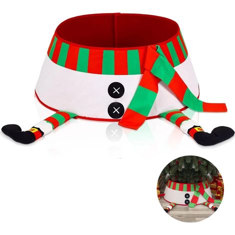 Tapis de sapin de Noël - 1 pièce - 40 x 60 x 20 cm - multicolore - Décoration de Noël - Protection de base pour le pied du sapin (1/5)