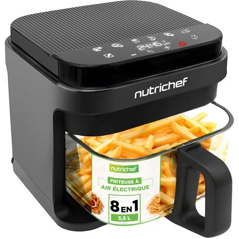 Air Fryer Verre 5,5L Friteuse Sans Huile à Air Chaud 12 Modes (1/5)