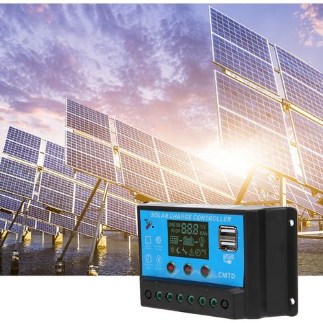 Chargeur de batterie de voiture au plomb-acide 12V/24V 20A, alimenté par énergie solaire, avec contrôleur PWM et deux sorties USB 5V (1/5)
