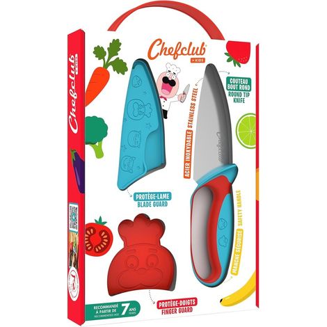 CHEFCLUB Messer für Kinder (Blau&Rot)