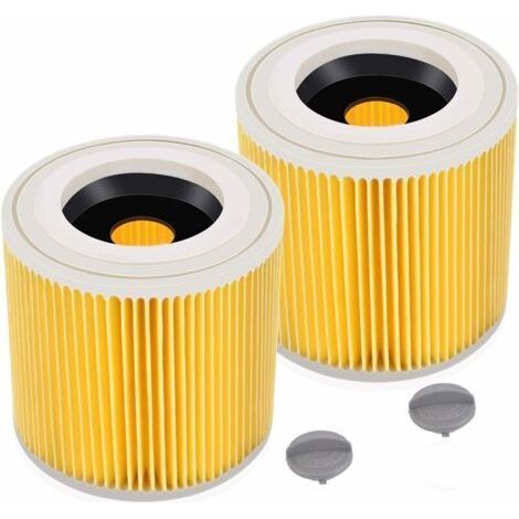 Confezione da 2 filtri a cartuccia per aspirapolvere Kärcher WD3 Premium WD2 WD3 WD3P WD3 MV2 MV3 Filtro di ricambio per aspirapolvere Kärcher 6.414-552.0/64145520 (1/5)