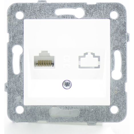 Prise RJ45 blanc - (Méca+touche) gamme Karre Novella (1/3)