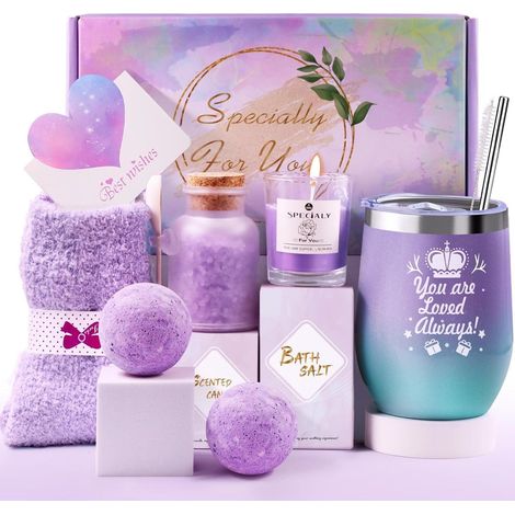 Geburtstagsgeschenk Frauen Geschenkset Entspannung Sternenlila (1/5)