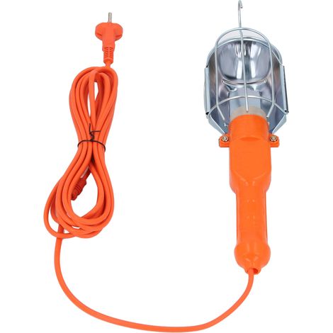 Projecteur portatif pliable avec abat-jour, culot E27, interrupteur et câble de 5 m, pour ateliers, garages et bâtiments (prise européenne). (1/5)