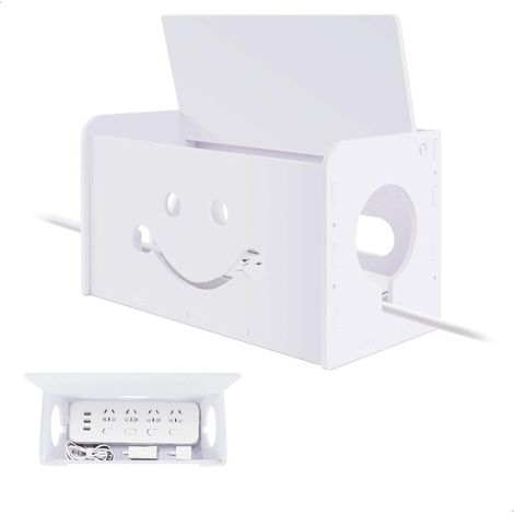 Cache Prise Electrique, Cache Multiprise, Rangement Cable avec Motif Ajouré, Boîte Cache Cable pour Dissimuler les Câbles, Prises et Chargeurs en Désordre, Boîte Envelopper Cable Multiprise, 26 (1/4)