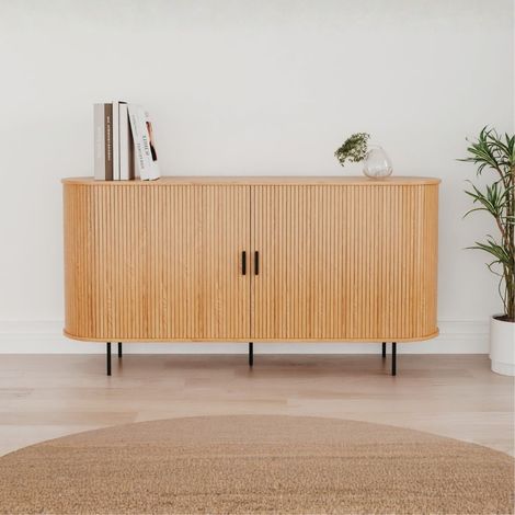 Madia Kajsa51B con ante scorrevoli listellate colore rovere oak 160x40x80H (1/4)