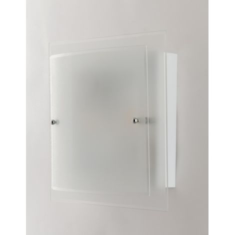 "Plafoniera DRITTA CURVA in vetro bianco 30x30 cm." (1/3)
