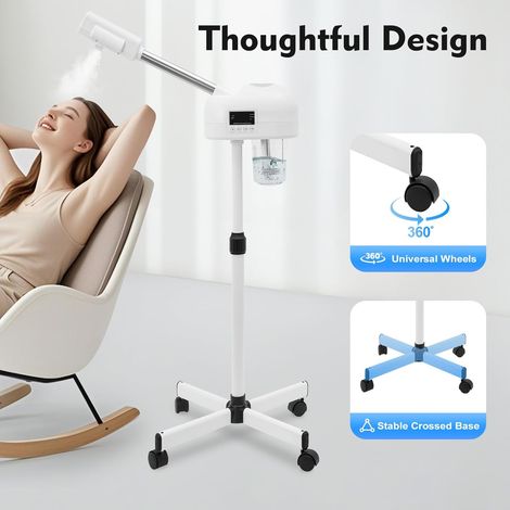 Gesichtsdampfer Kosmetikstudio Gesichtssauna Verdampfer Salon Ozone Bedampfer Dampfgerät Gesicht Pflege 360° Drehbaren Düse für Zuhause Salon Spa