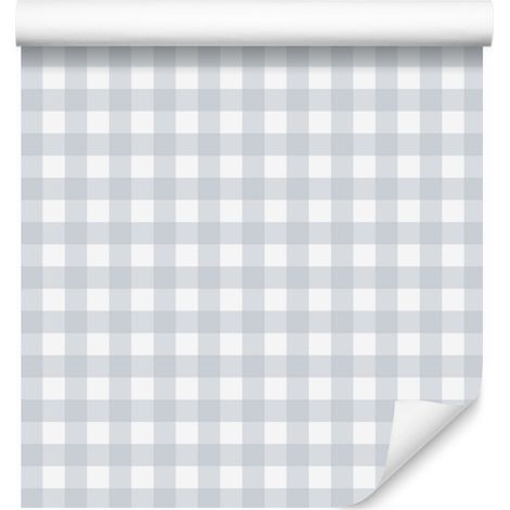 Papier peint à motifs blancs et gris clair, fond blanc, 50 x 1000 cm (1/5)