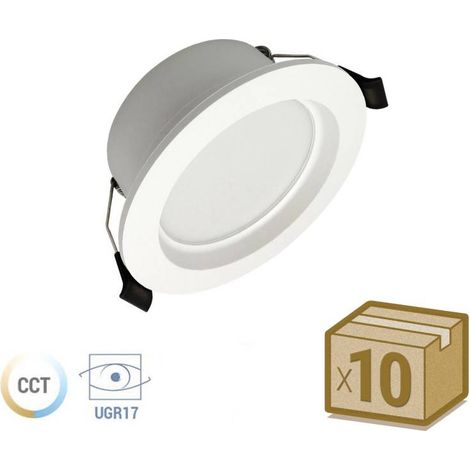 Pack 10 x Downlight KRAMFOR Led 6W, UGR17, 3CCT, 3000-4000-6000K
