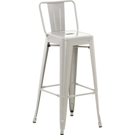 Taburete de bar de metal Mason Plateado (1/5)