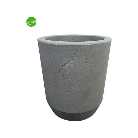 Vaso a cilindro Telcom ardesia in resina effetto cemento Ø 36 x 41 cm colore grigio industrIALE