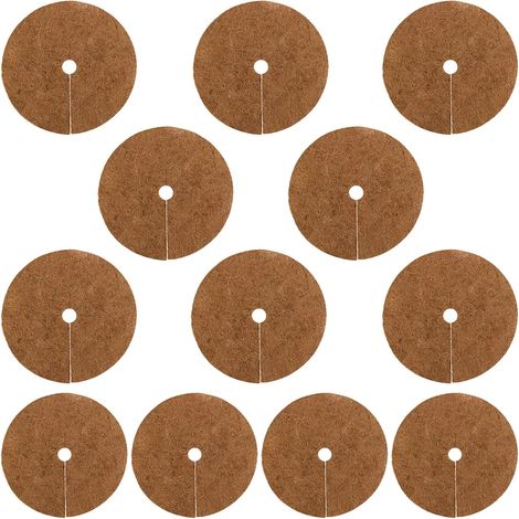 Lot de 12 Tapis en Fibre de Coco Ronds 30cm Disque de Paillage pour Plantes Protection Hivernale et Contre Le Gel (1/5)
