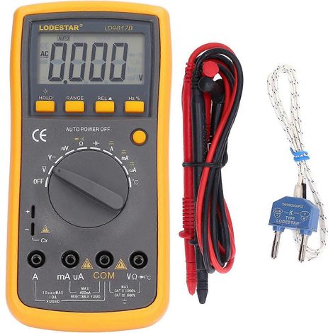 LD9817B Digitales Multimeter, multifunktionales, hochpräzises Multimeter zur Messung von Spannung, Strom und Temperatur