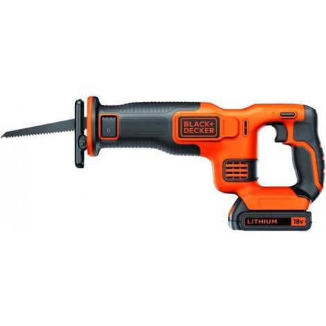 Scie Sabre sans fil BLACK+DECKER - 18V - Débattement 22mm - Livrée avec 1 batterie et 1 lame de 15cm (1/4)