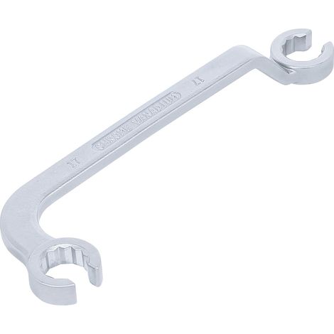 1 - Clé à œil - Clé plate - Acier chrome-vanadium - Pour tuyaux injection diesel - Moteurs difficiles d&39accès - Chromé mat - 17 mm