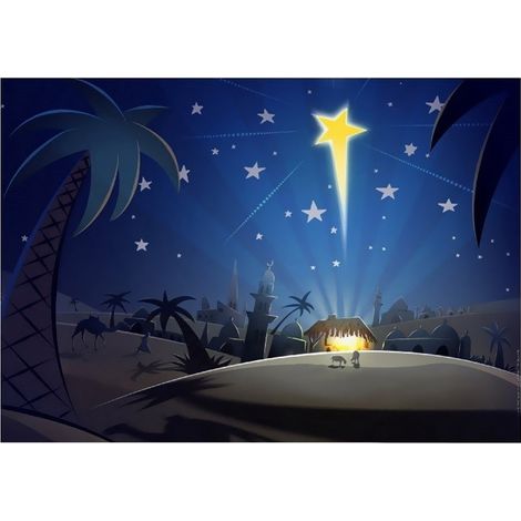 TRADE SHOP - Sfondo Scenario Nativita' Carta Per Presepe 7x100 Cm Decorazioni Natalizie -