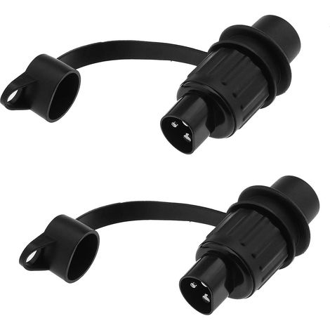 2pcs Prises de Courant 3 Broches 12V pour Remorque Tracteur Machines Véhicule RV Caravane Camion Camping-Car Bateau avec Couvercle en Caoutchouc Étanche (1/5)