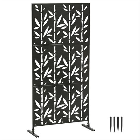 Clôture de jardin Claustra jardin métal noir motif bambou (1/5)