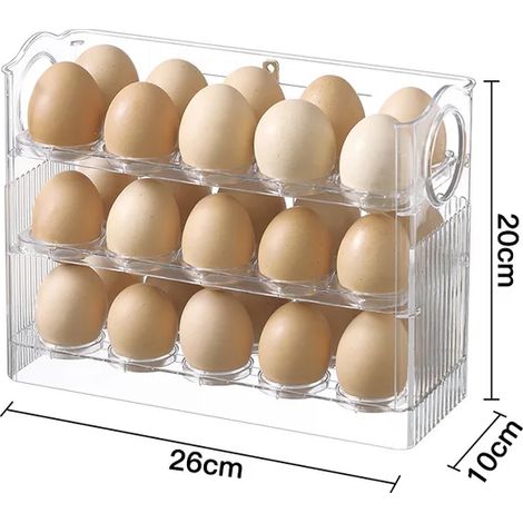 Boîtes de rangement Flip-Type boîte de rangement d'oeufs réfrigérateur organisateur conteneurs de nourriture étui de conservation support plateau distributeur cuisine clair
