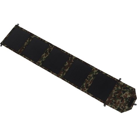 Kit de panneau solaire pliable 50W, chargeur portable à 2 ports USB, panneau solaire en silicium monocristallin pour camping et randonnée, motif camouflage (1/5)