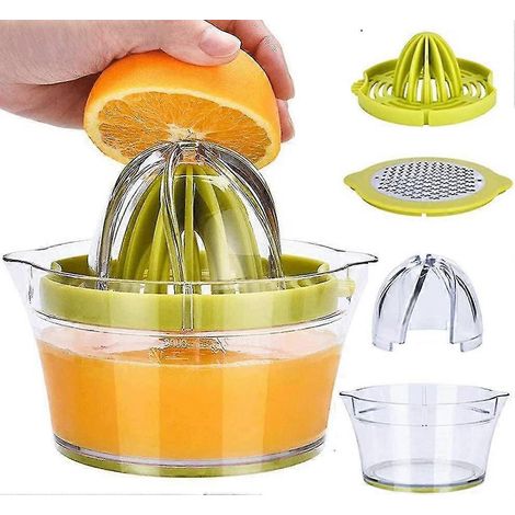 Presse-agrumes manuel pour citrons, oranges et limes, presse-fruits manuel avec doseur et râpe intégrés (1/5)
