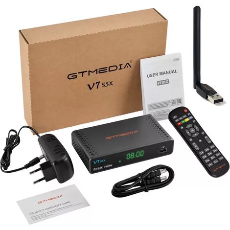 Récepteur Satellite HD DVB-S2 S2X - USB WLAN HDMI - Résolution 1080p - Compatible C Band Ku Band - 5000 Chaînes - 1 Pièce (1/5)
