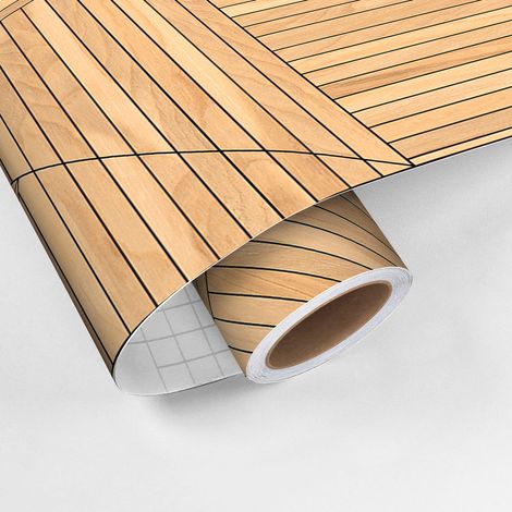 Rouleau revêtement adhésif vinyle au mètre - Sticker mural panneau de bois - TESSELLA - 60x100cm (1/5)
