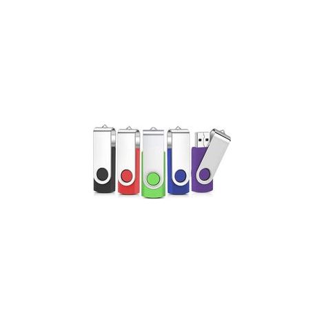 Lot de 5 Clé USB 32Go Flash Drive Mémoire Stick Stockage Pivotantes Porte Clef USB U Disque (1/5)