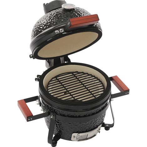 Freestanding ceramic barbecue with charcoal smoker, Portable Barbecue, 32cm Charcoal barbecue for picnics and patio.