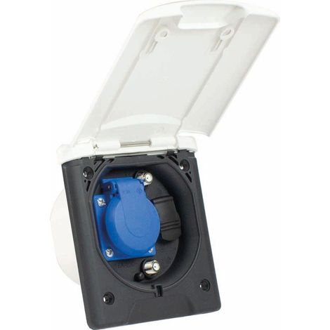 Multifunktions-Einbausteckdose weiß 230V/16A IP44 (1/2)