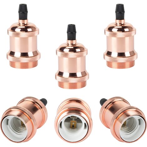 6Pcs E27 Vintage Porta Lampada Edison Retrò Lampada Base Camera da Letto Soggiorno D'oro Rosa