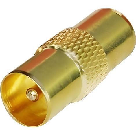 Adaptateur câble coaxial - TRIXES - Mâle/Mâle - Plaqué or - Antenne TV - Raccordement de câbles