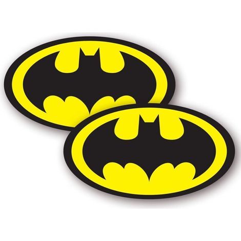 Juego de 2 pegatinas de vinilo impermeables con logo de superhéroe (88 mm de ancho) – Para coches, portátiles, monopatines, bicicletas, furgonetas y motocicletas – Crezuo