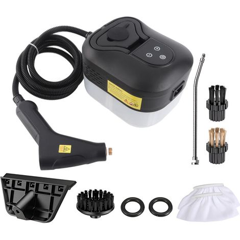 Handheld steam cleaner with 6 accessories, touchscreen, 6 adjustable levels, 105℃ / 221℉, portable handle, 1200ml / 40.5oz water tank for cleaning windows and sofas (1/5)