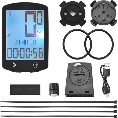 GARRYFIZH Compteur Vélo Sans Fil - USB, Cadence, écran HD, IPX6, Odomètre, Vitesse (1/4)