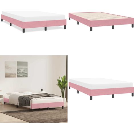vidaXL Bettgestell ohne Matratze Rosa 120x220 cm Samt (1/5)
