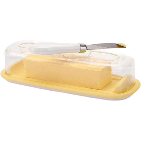 Boîte à beurre carrée avec couteau, récipient de rangement pour fromage, plateau de découpe pour la cuisine (1/5)