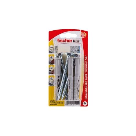 Fischer 4x tassello a gambo lungo SXR 10 x 80 SS vite esagonale - 52240