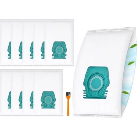 Lot de 10 sacs d'aspirateur – Compatibles avec aspirateurs – Brosse de nettoyage incluse – Haute performance (1/5)