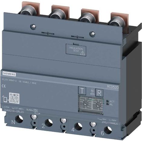 Blocco differenziale Siemens 160A tipo A 4P Regolabile 3VA91140RL20