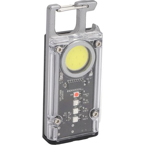 Petite lampe torche porte-clés haute luminosité étanche USB avec décapsuleur intégré, idéale pour le camping, la randonnée et la course à pied. (1/5)