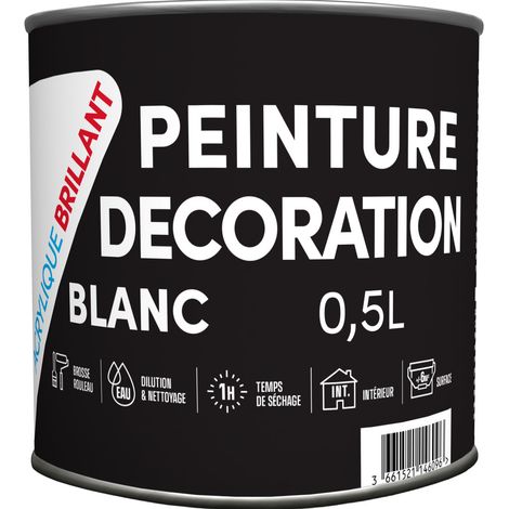 Acrylfarben Glänzend Weiß Dekorationsfarbe - 181510 - 0,5l - Alles im Preis enthalten