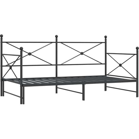 Maison Exclusive - Diván con nido sin colchón negro 100x200 cm ac