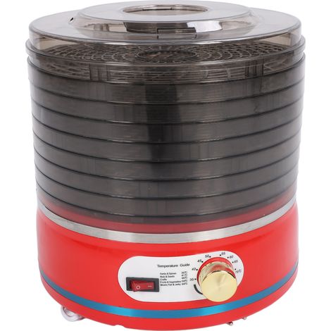 Déshydrateur alimentaire électrique 8 plateaux rouge pour fruits, herbes, viande, légumes, prise UE 220-240V (1/5)