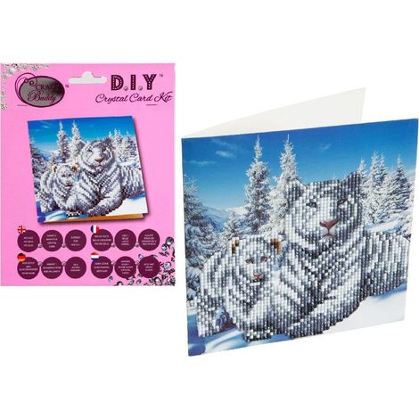 Mosaico de diamantes Tigres blancos 18x18cm