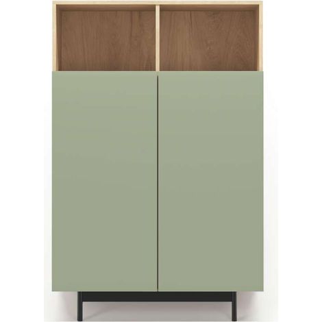 Mueble auxiliar modelo 603-1 acabado roble/verde, 110 x 90 x 34 (alto x ancho x fondo) (1/3)