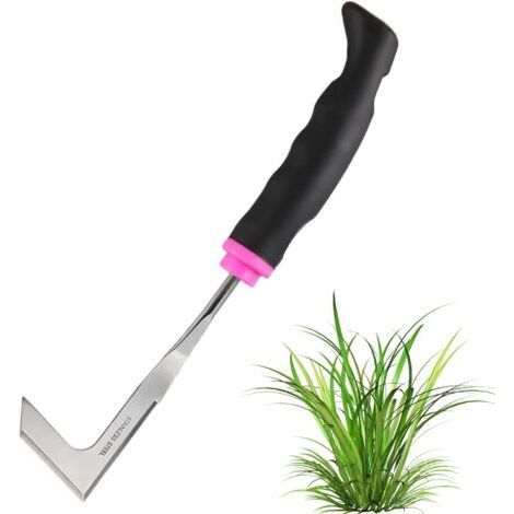 Stainless Steel Manual Weeder, Rose Red, Ergonomic Handle Garden Scraper, Weeding Tools, Weeding Knife for Removing Moss and Weeds (1/5)