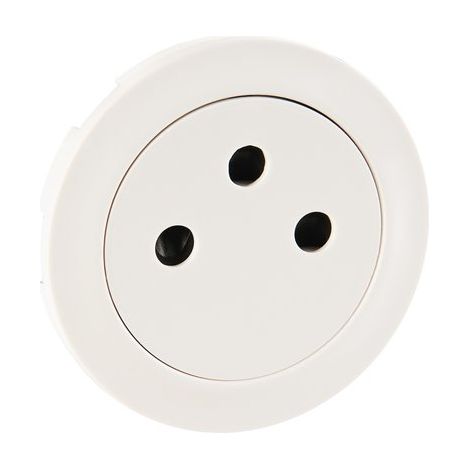 Enjoliveur 2P+T affleurant blanc – Plaque Legrand Céliane – Fixation en surface – Compatible avec mécanismes 2 et 3 pôles